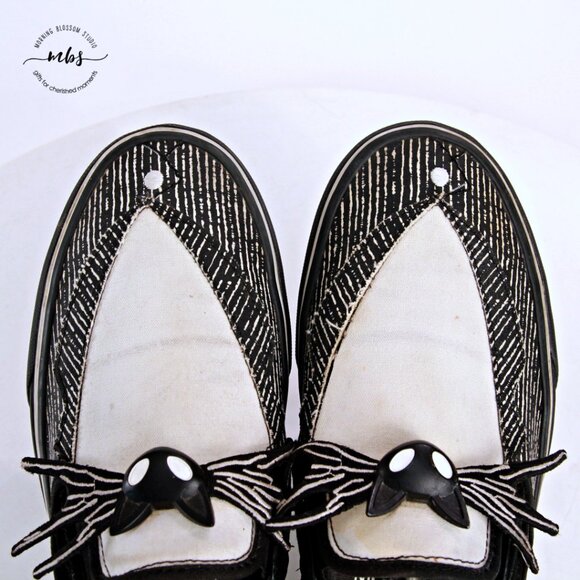 Vans Nightmare Before Christmas Jack Skellington‎ Slip Ons Black White Men 10